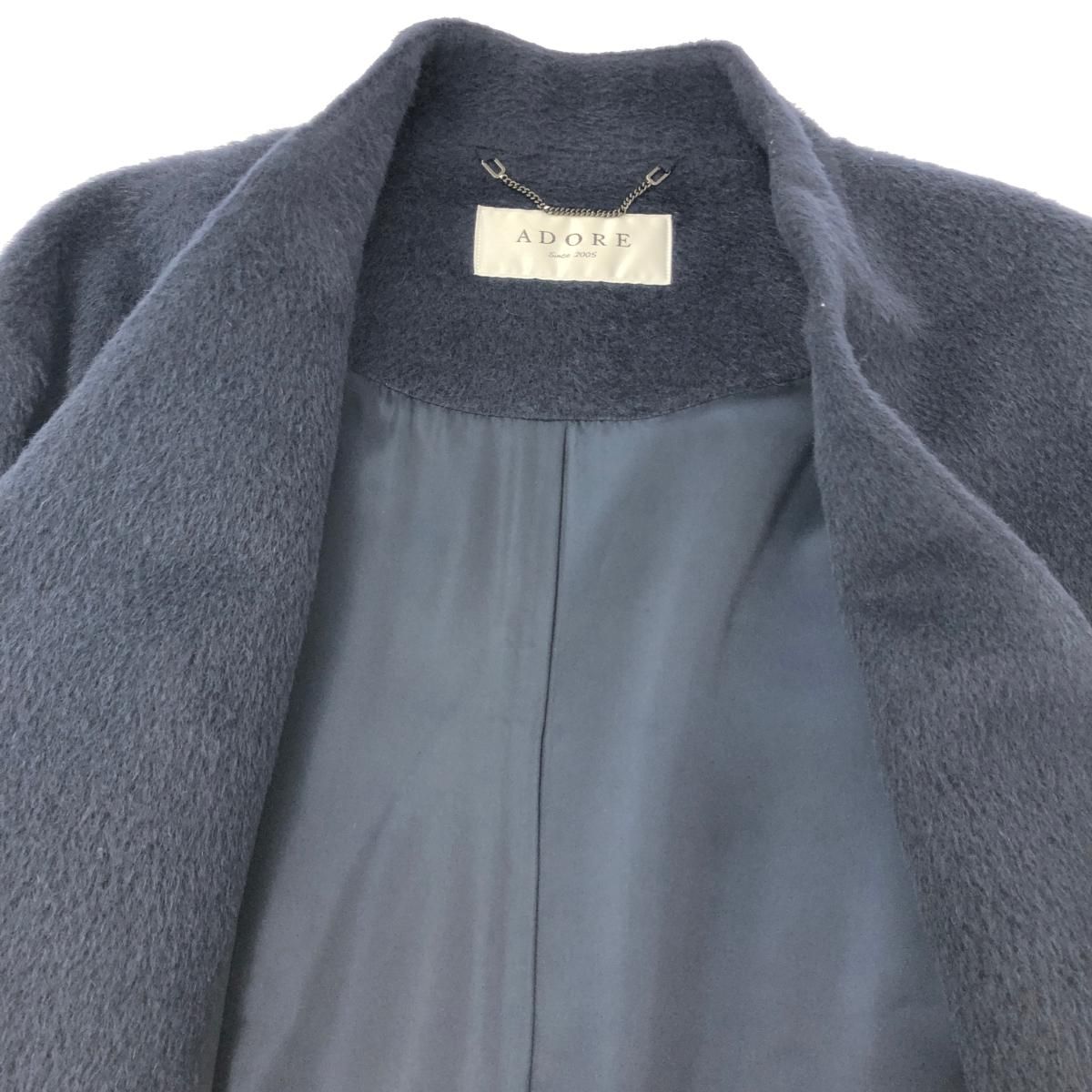 ADOREアルパカシャギーコートブラック 美品☆ADORE☆ふわふわ贅沢アルパカ☆シャギーコート☆オーバー