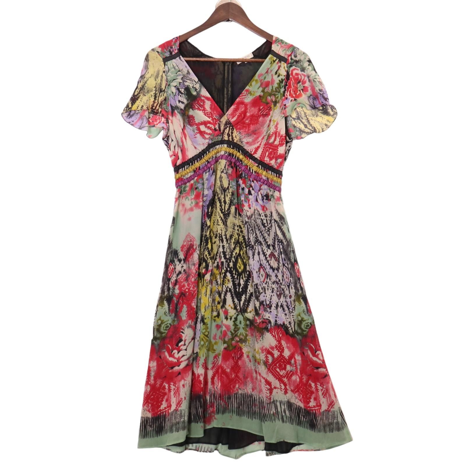 ETRO エトロ ｼﾙｸ100% 総柄 ﾜﾝﾋﾟｰｽ 44 - メルカリ 