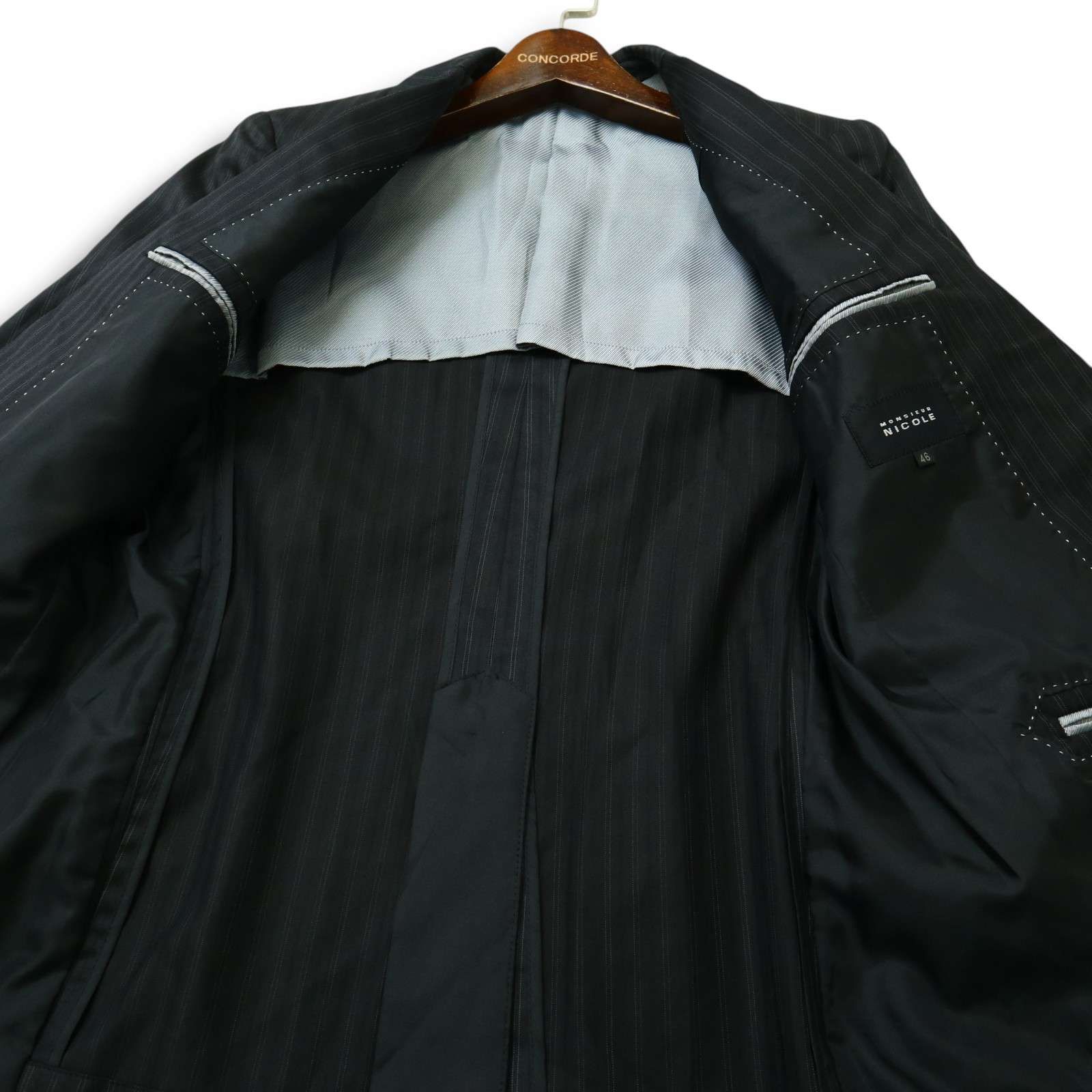 ✨新品✨MONSIEUR NICOLE ストライプ テーラードジャケット 46 monsieur NICOLE ムッシュ ニコル 春夏 背抜き☆ ストライプ
