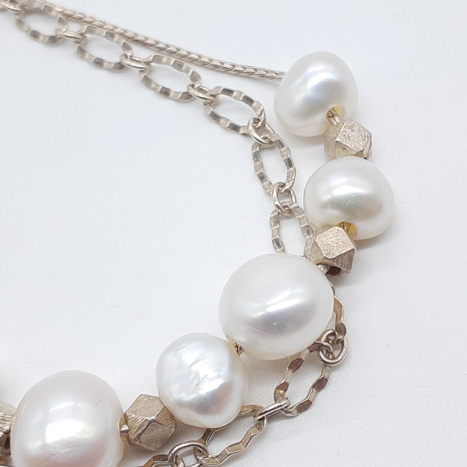 アガットホワイトパールネックレス アガット agete 淡水パールネックレス 白 水色 ホワイト ライトブルー