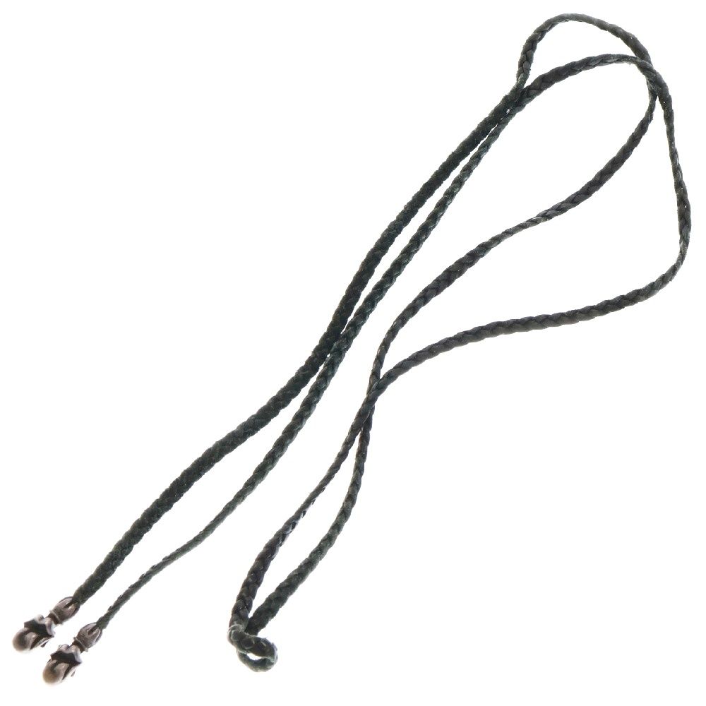 CHROME HEARTS (クロムハーツ) LEATHER BRAID リップアンドタンレザーブレード ネックレス ブラック/シルバー