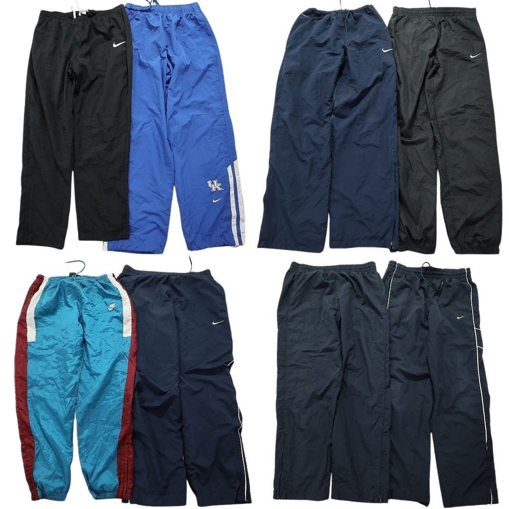 古着卸 ナイキ NIKE ウインドブレーカー パンツ 8枚セット メンズ L |XL スウォッシュロゴ ワンポイント 古着 NA0263