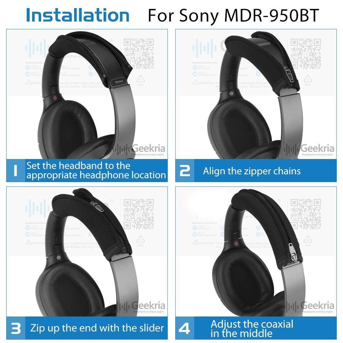 Geekria ヘッドバンドカバー 交換用 ソニー Sony WH-1000XM4 WH
