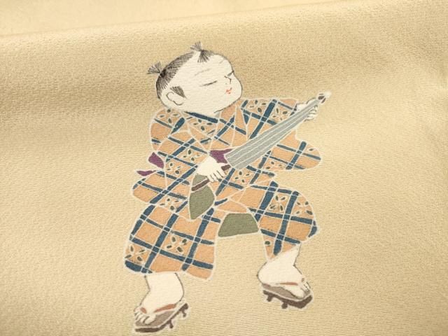 平和屋着物○訪問着 友禅 童子 正絹 逸品 AABB2032ck