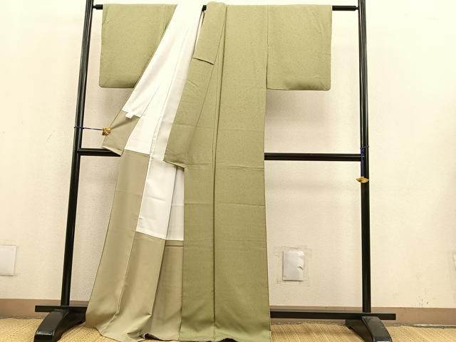 洗える着物 色無地プレタ プレタ着物 単衣 袷 茶色 利休茶色 ブラウン 色無地 老舗 きもの工房 仕立て上がり M・Lサイズ 洗える着物 袷 単衣 着物 洗える 色無地 プレタ着物 茶色 利休茶色