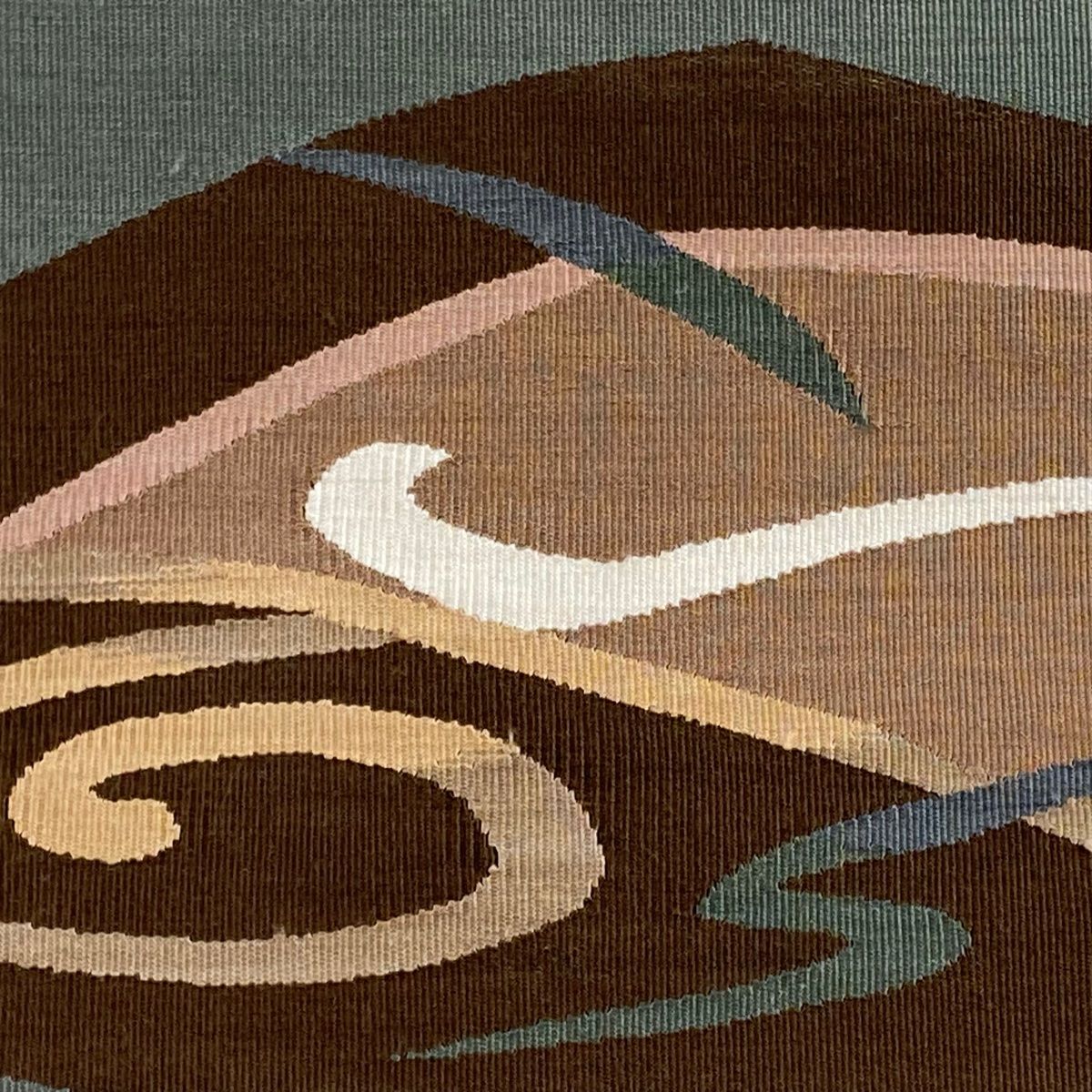 名古屋帯 美品 秀品 八寸名古屋帯 松葉仕立て 縞 幾何学 金糸