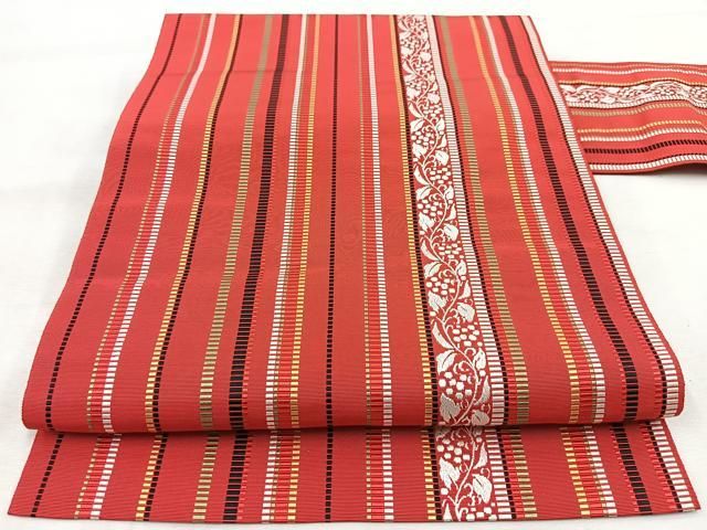 平和屋着物○本場筑前博多織 八寸名古屋帯 吉祥間道 正絹 逸品 未使用