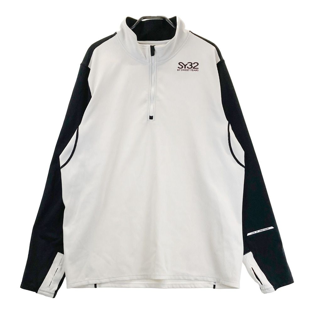 サイズ XL SY32 BY SWEET YEARS GOLF エスワイサーティトゥ 2025年モデル 裏起毛 ハーフジップ 長袖Tシャツ ホワイト系 240101540452 ゴルフウェア メンズ ストスト
