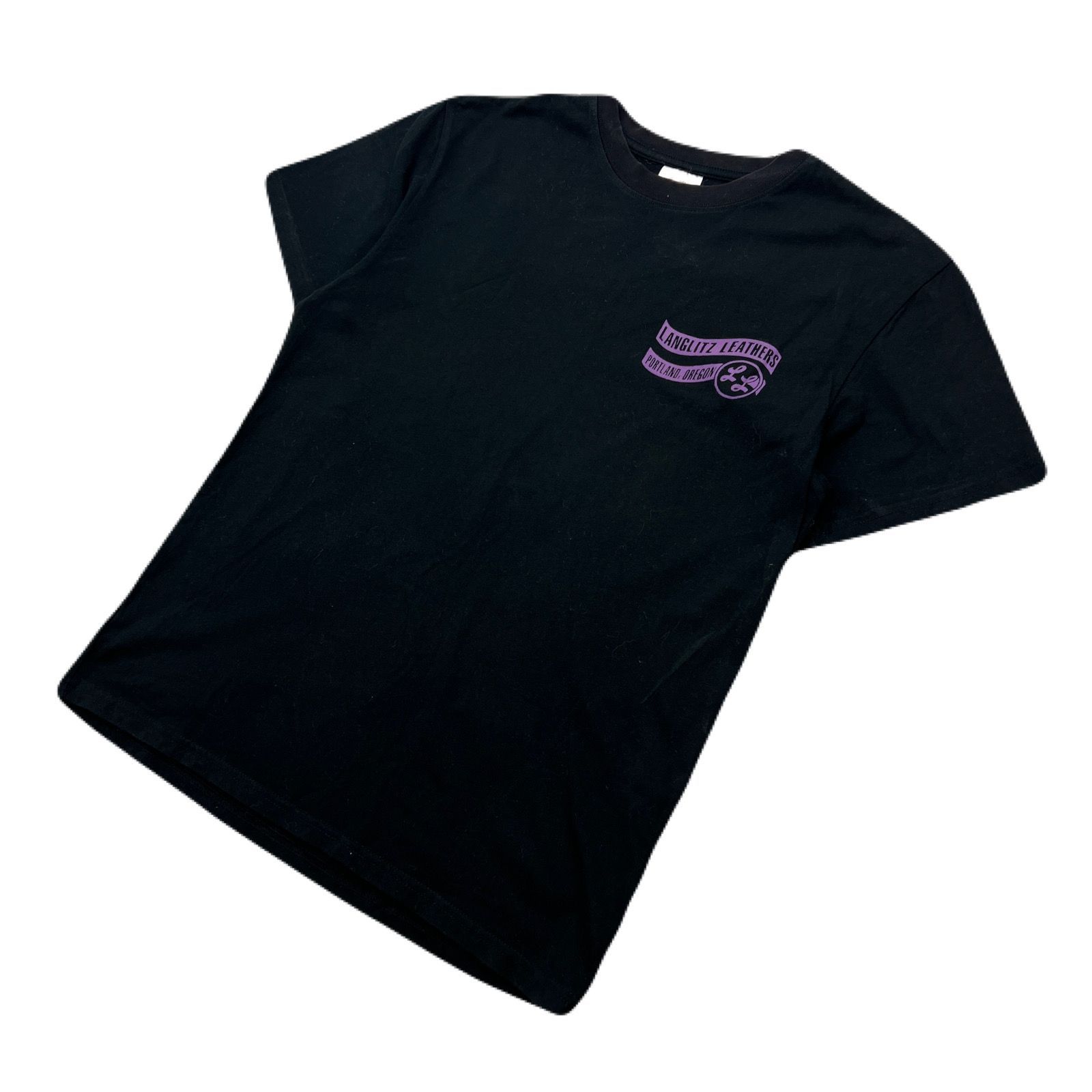 Langlitz Leathers Tシャツ メンズ L ブラック 【 USA製 】 黒