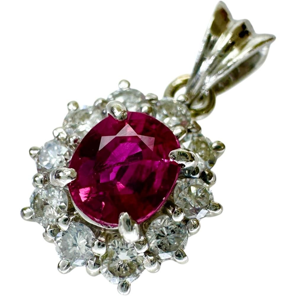 ピンクサファイア 0.49ct ダイヤモンド 0.30ct ペンダントトップ