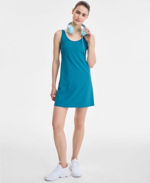イデオロギー レディース ワンピース トップス Women s Performance Ribbed Sleeveless Dress Faience