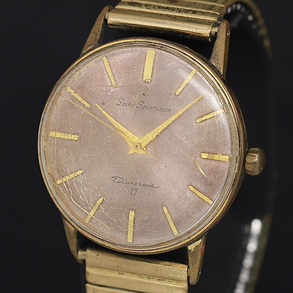 OH済】SEIKOセイコースポーツマン17石SS鶴印J15005E