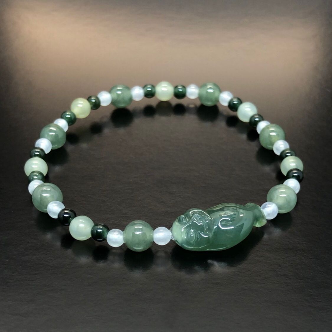 本翡翠、稀少ミャンマー産ミニブレスレット