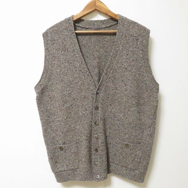 wnc パパス Papas ベスト ジレ ニット L グレー Vネック メンズ 964903
