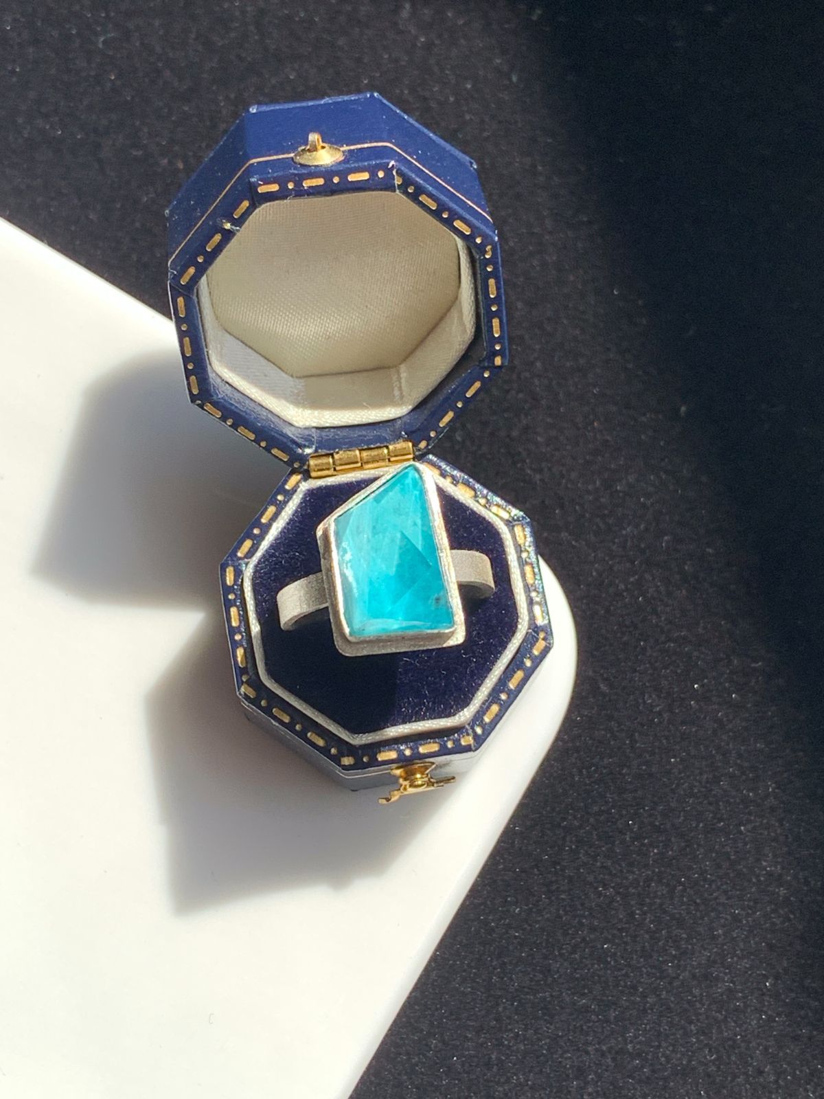 ターコイズ×クリスタルクォーツ 　ダブレットストーンリング シルバー 11 1点もの ターコイズ×クリスタルクォーツ ダブレットストーンリング