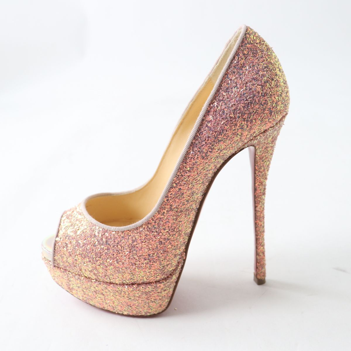 Christian Louboutin ピンク グリッター ハイヒール 36 美品