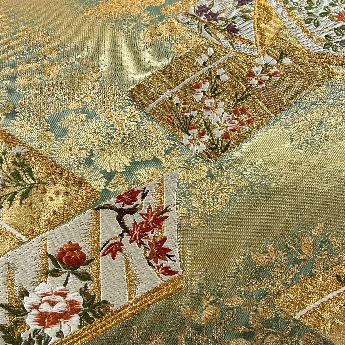 新品未使用 着物 帯 刺繍 花柄 豪華織柄 金糸 銀糸 刺繍 - メルカリ