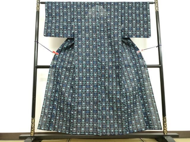 平和屋着物○久留米絣 単衣 変わり格子 綿 逸品 DAAU5820ps