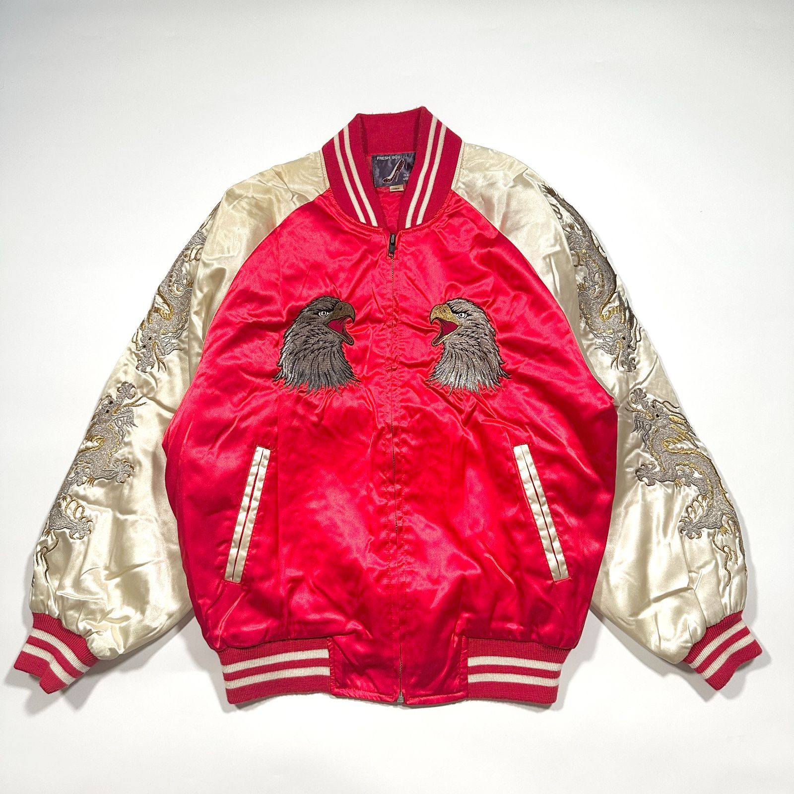 スカジャン ジャケット アウター 袖刺繍 全面刺繍 キルティング