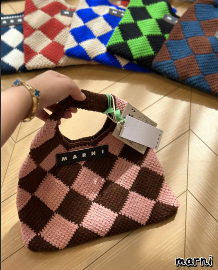 MARNI マルニマーケット ストライプトートバッグ