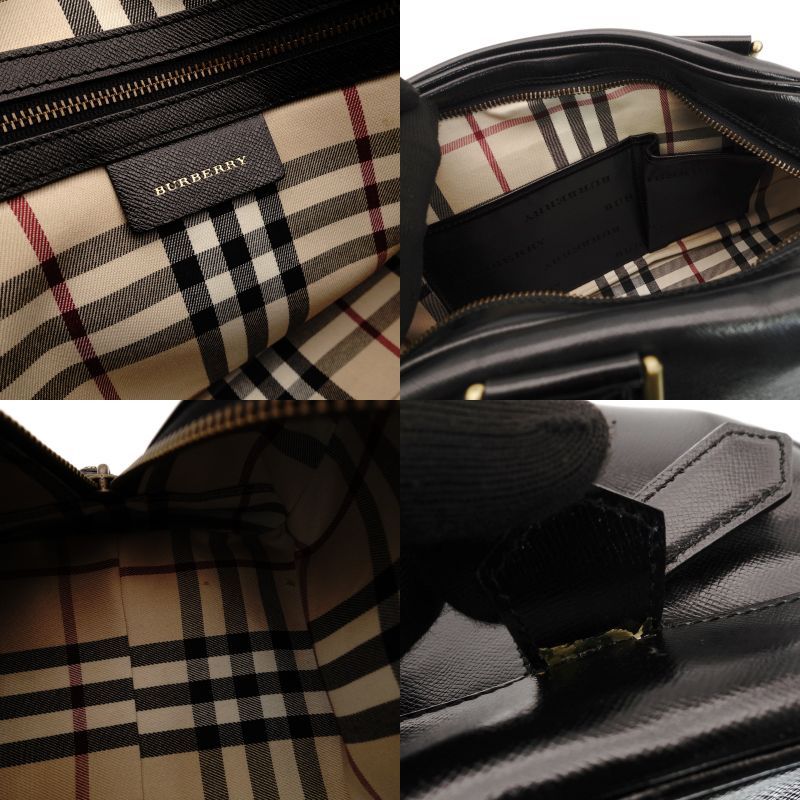 バーバリー BURBERRY ハンドバッグ ブラック パテントレザー 黒 ショルダー 7-8-476 DECORATOM_COM_BR