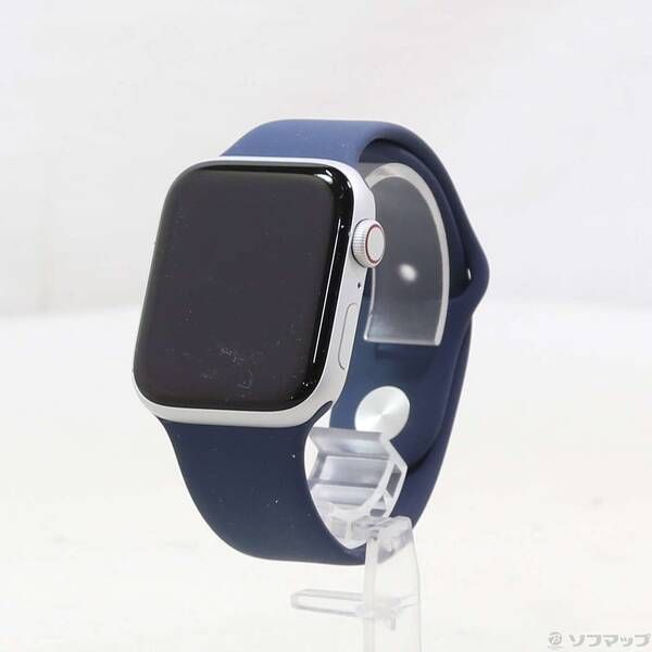 〔 品〕 Apple Watch SE 第2世代 GPS Cellular 44mm シルバーアルミニウムケース ストームブルースポーツバンド 344