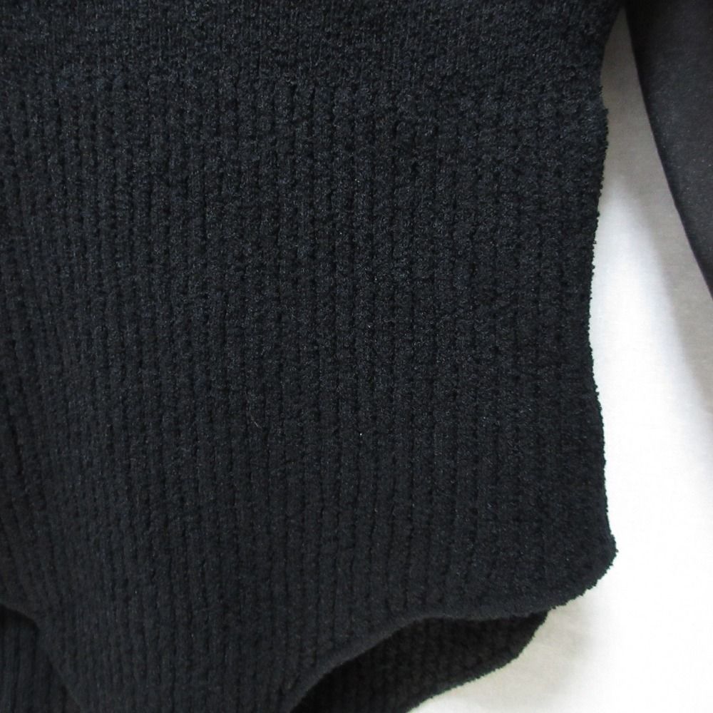 美品 BEAMS COUTURE lingerie ビームスクチュール ブークレニットボディスーツ シアー切替 ロングスリーブ カットソー ブラック レディース 古着 中古 美品 BEAMS COUTURE lingerie ビームスクチュール ブークレ