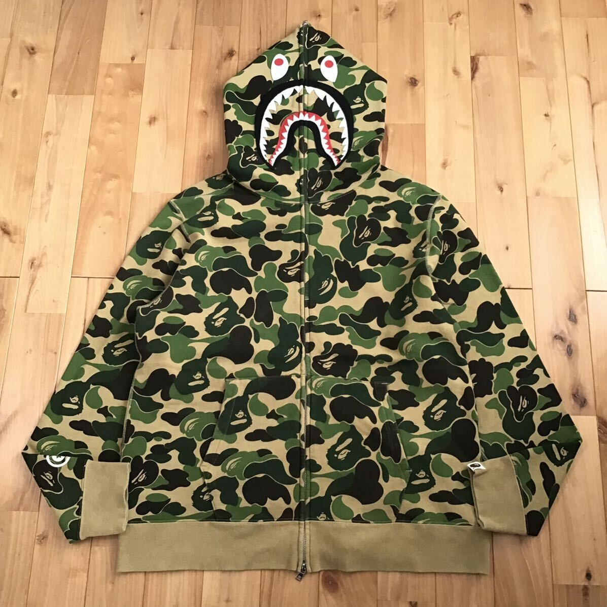 ☆XL☆ ABC camo green シャーク パーカー shark full zip hoodie a 