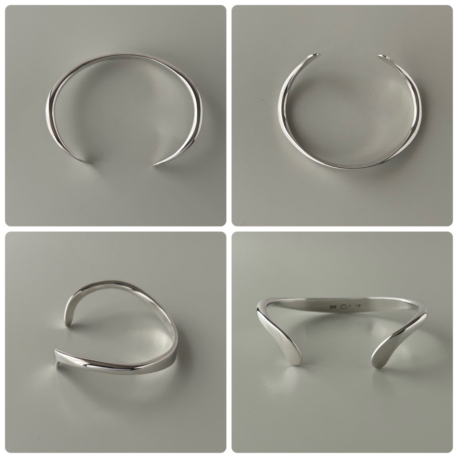 美品　  A10 ウェーブ　バングル　925S SILVER 925 シンプルウェーブバングル 26118 | UNOAERRE