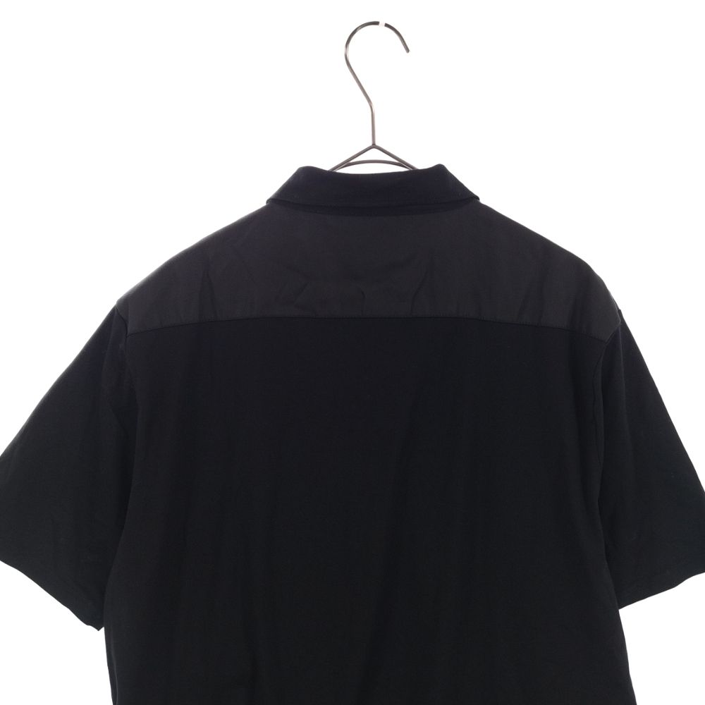 PRADA (プラダ) ナイロンディテール ストレッチコットン ポロシャツ 半袖Tシャツ UJN703 ブラック 半袖Tシャツ