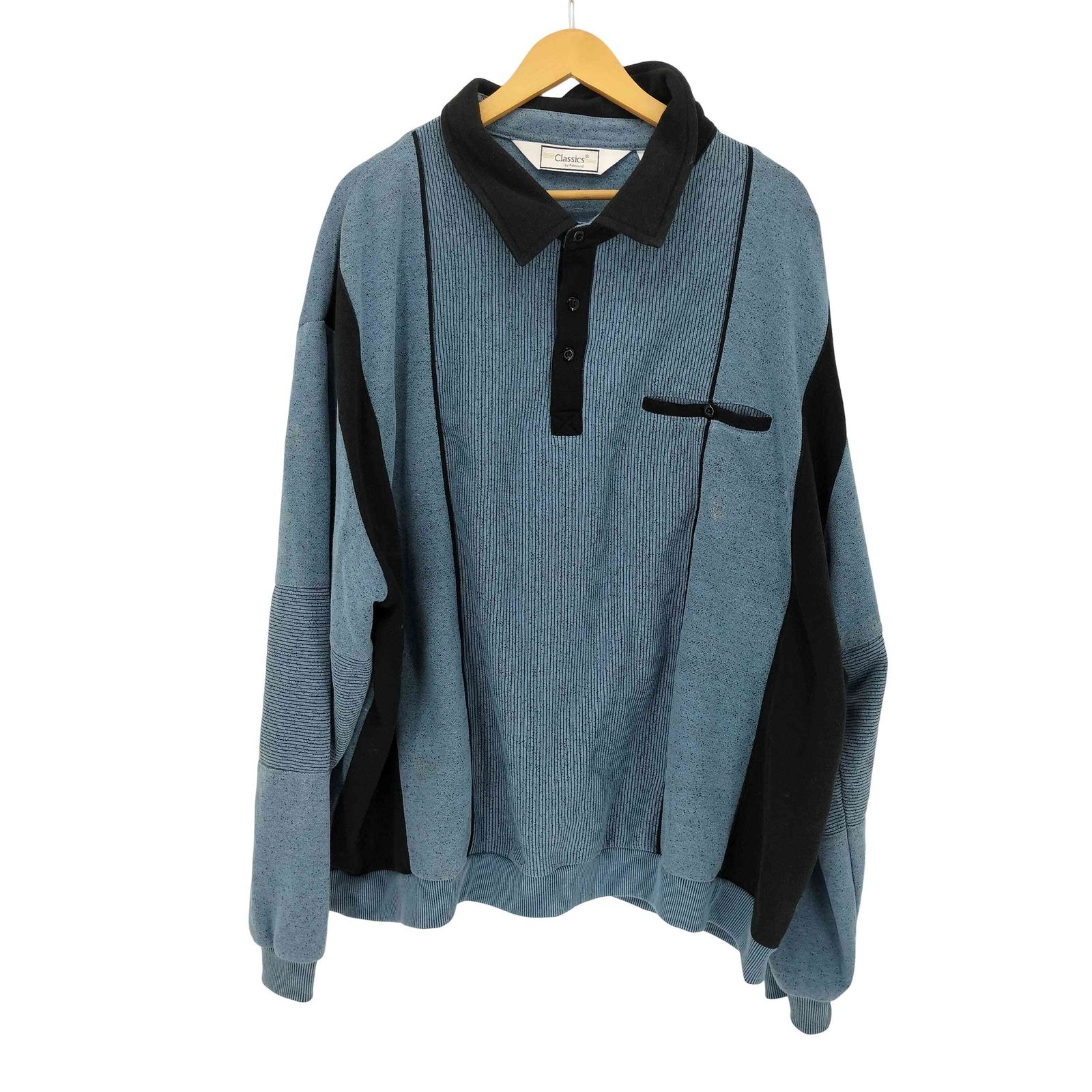 ユーズドフルギ USED古着 {{CLASSICS BY PALMLAND}} ストライプ ポロシャツ L/S スウェット メンズ  5X