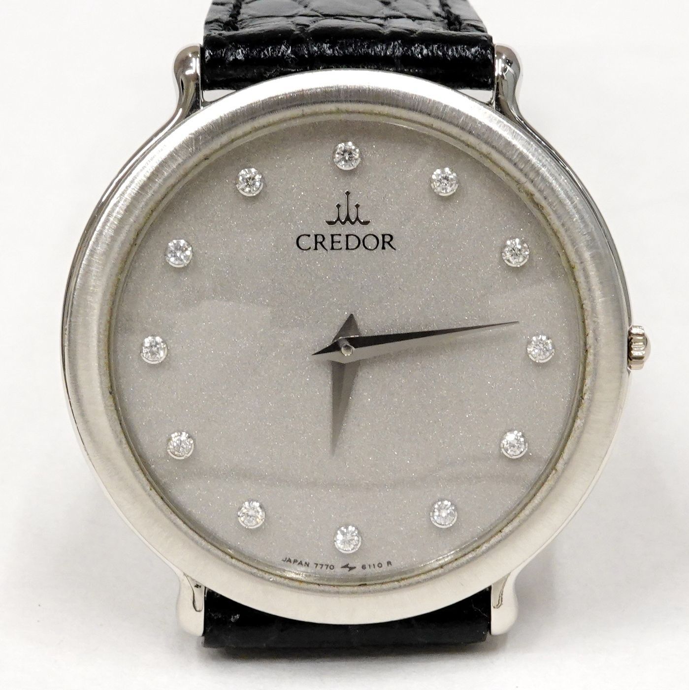 SEIKO セイコー クレドール 7770-6100 Pt900 ダイヤ12P メンズ 