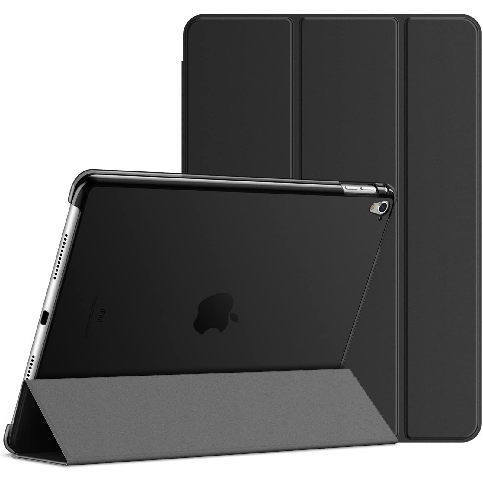 【在庫セール】JEDirect iPad Pro 9.7 ケース レザー 三つ折スタンド オートスリープ機能 スマートカバー (ブラック)