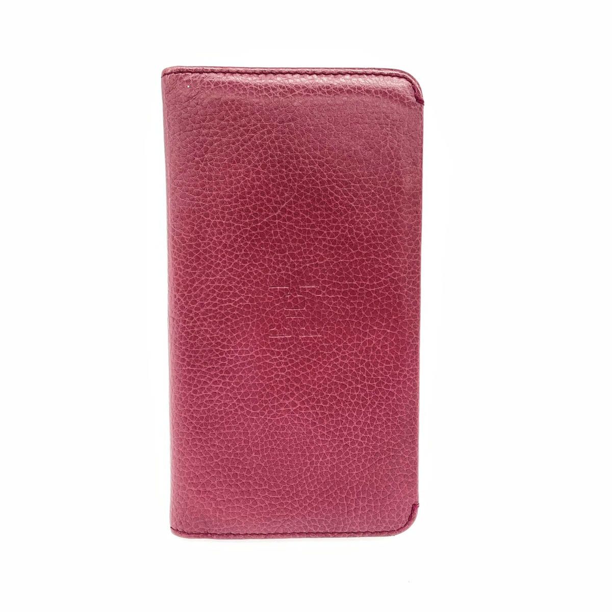 HIROFU ヒロフ 二つ折り 長財布 フューシャピンク レザー レディース 