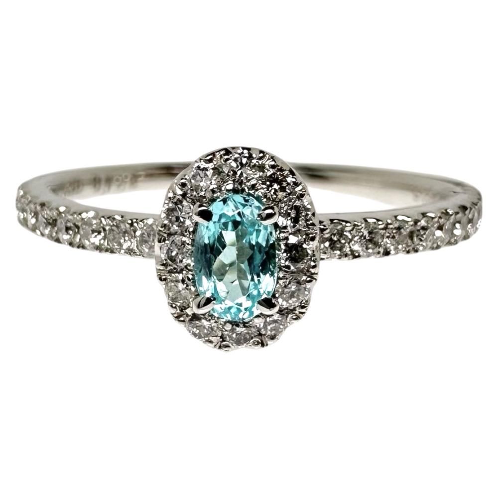 12号 パライバトルマリン 0.164ct ダイヤモンド 計0.25ct リング