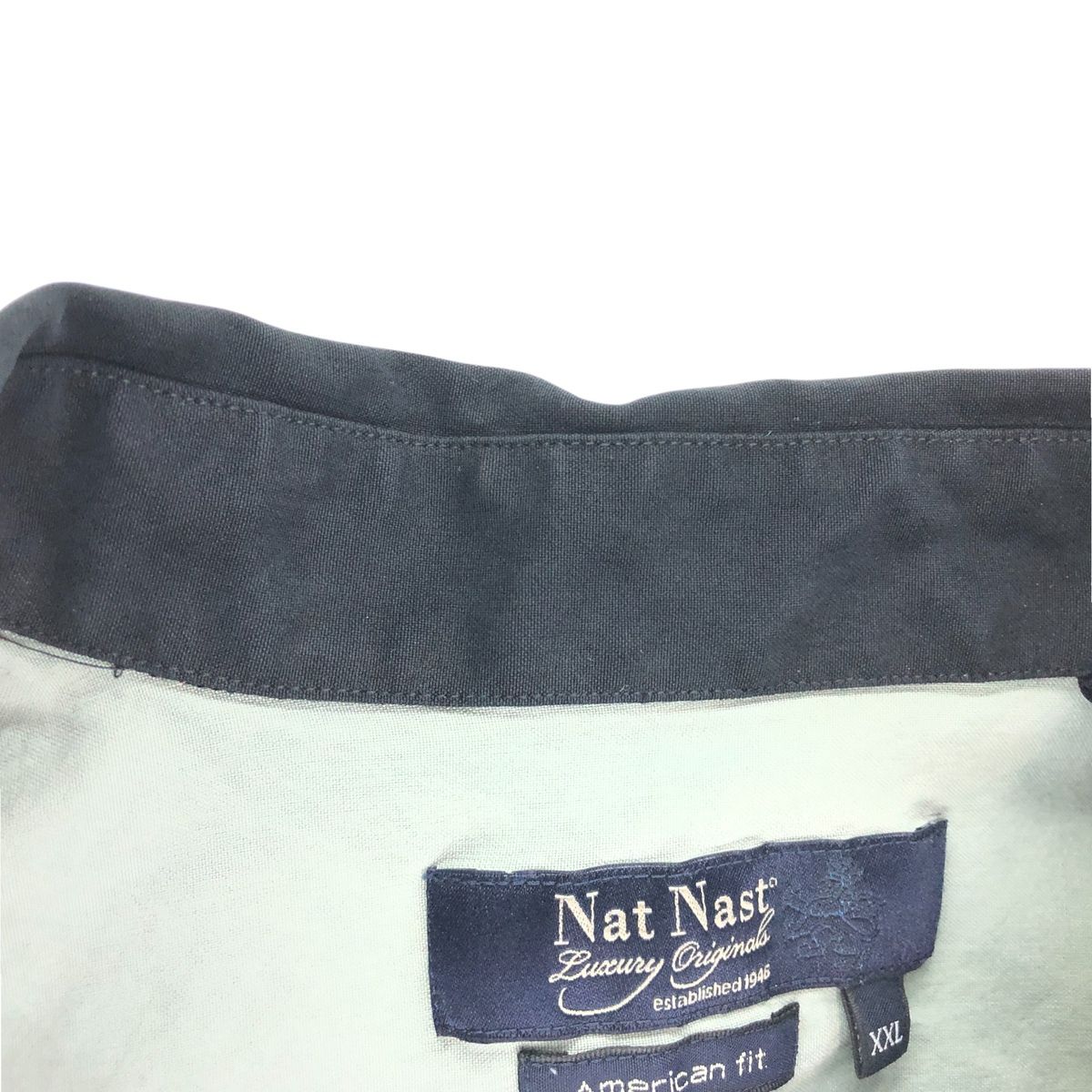 古着 ナットナスト NAT NAST ツートン 半袖 シルクシャツ ボックス 
