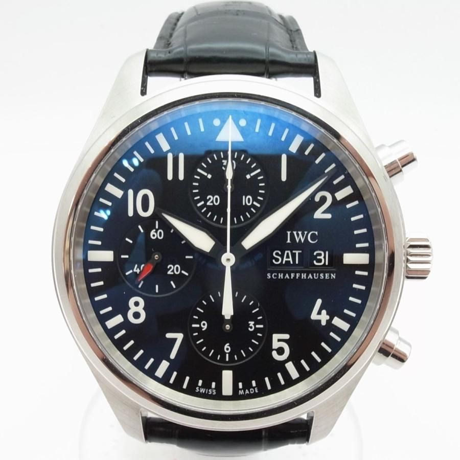 口豪奢 パイロットウォッチ IWC クロノグラフ 自動巻き チタン IW371701 パイロット・ウォッチ