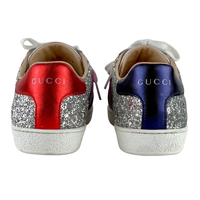 グッチ GUCCI エース スニーカー 靴 シューズ グリッター シルバー - メルカリ