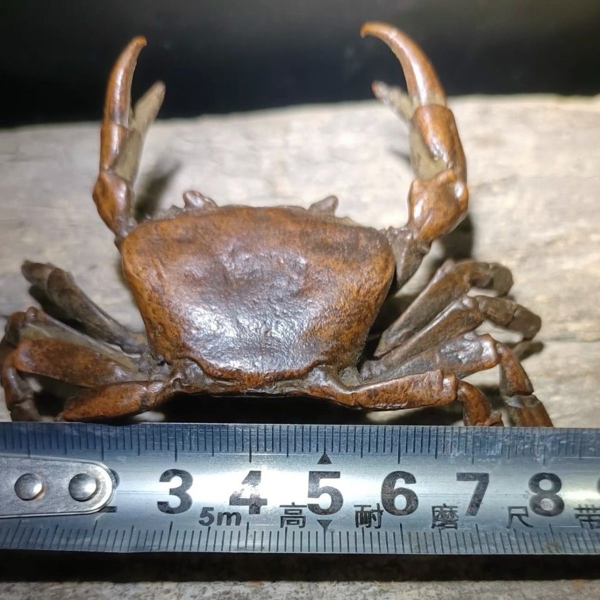 伝統工芸品 茶道具 蟹 カニ 純銅製 置物 民芸品 細密彫刻 車内置物