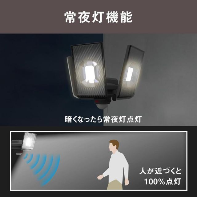 ムサシ 12.5W×3灯スライド型LEDセンサーライト