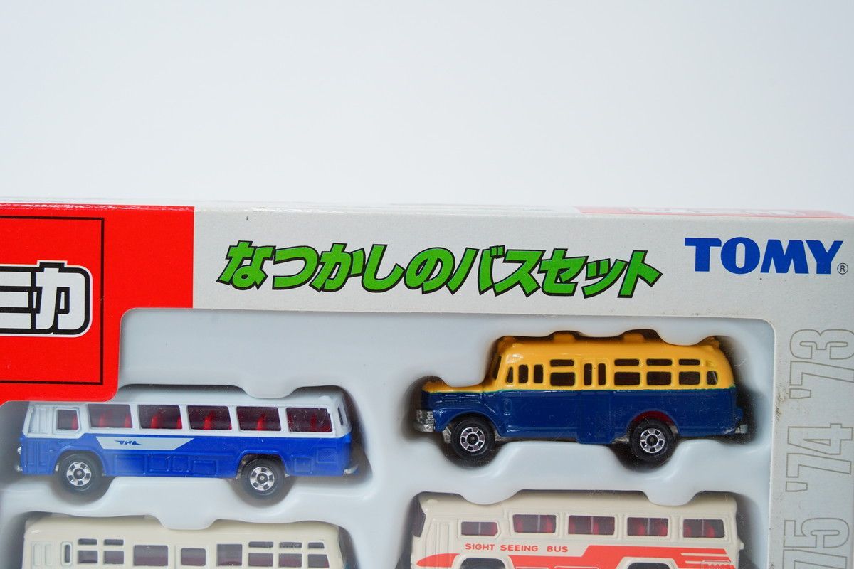 玩具のバストミカ阪神KATAOKA 8.31 △ トミカ なつかしのバスセット 6台セット 昭和レトロ