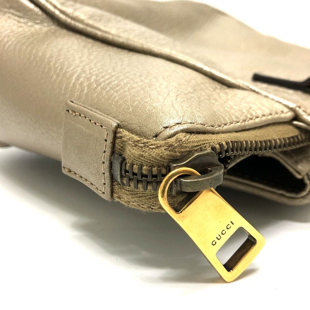 グッチ 282481 GG ダブルGディティール ハンドバッグ レザー ゴールド  