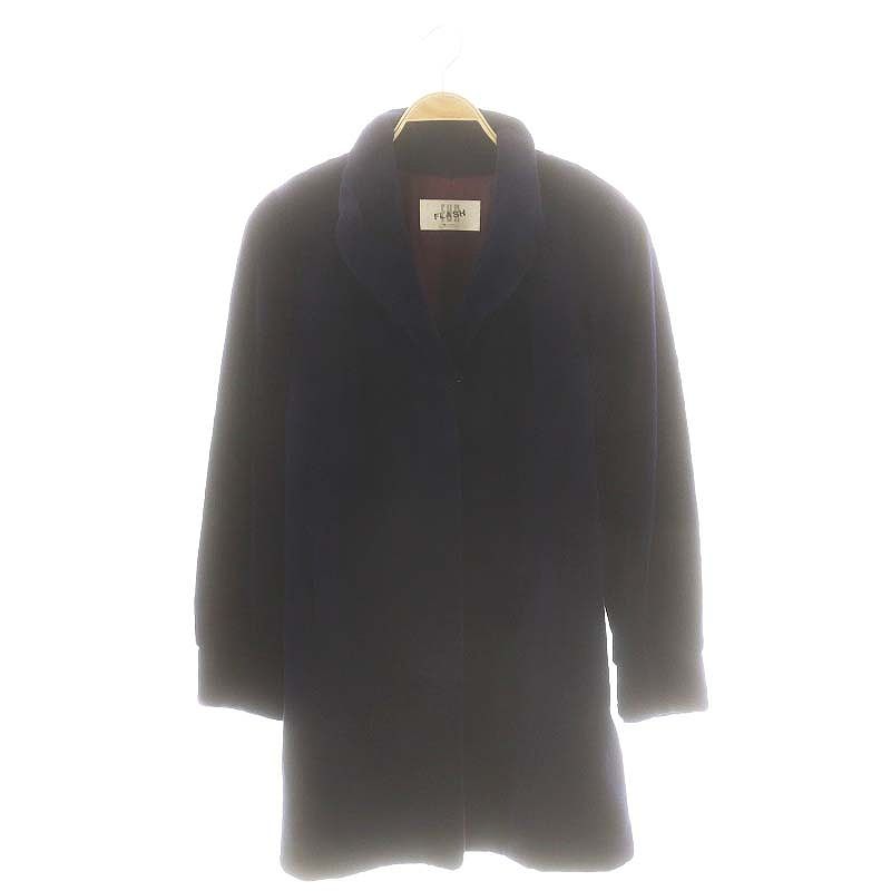 ファーフラッシュ FUR FLASH ムーンバット ファーコート ロング ネイビー |HK OS