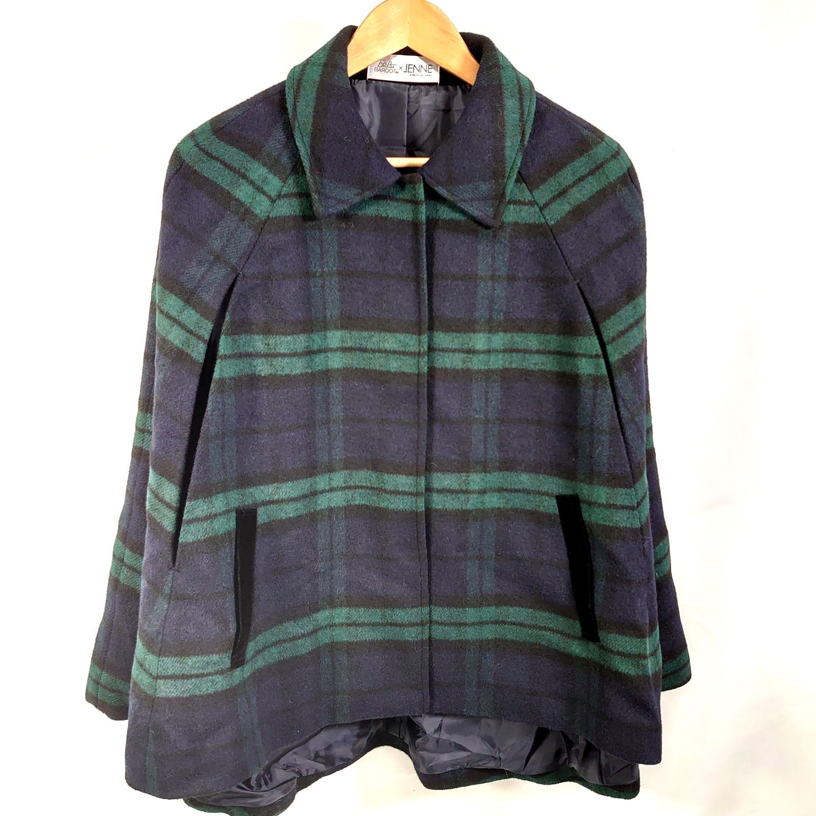 JENNE × BB. チェック柄 ケープ コート ジェンヌ ブリジット