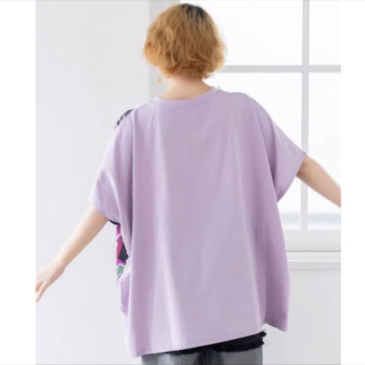 いろんなネコだらけ 総柄切替プルオーバー