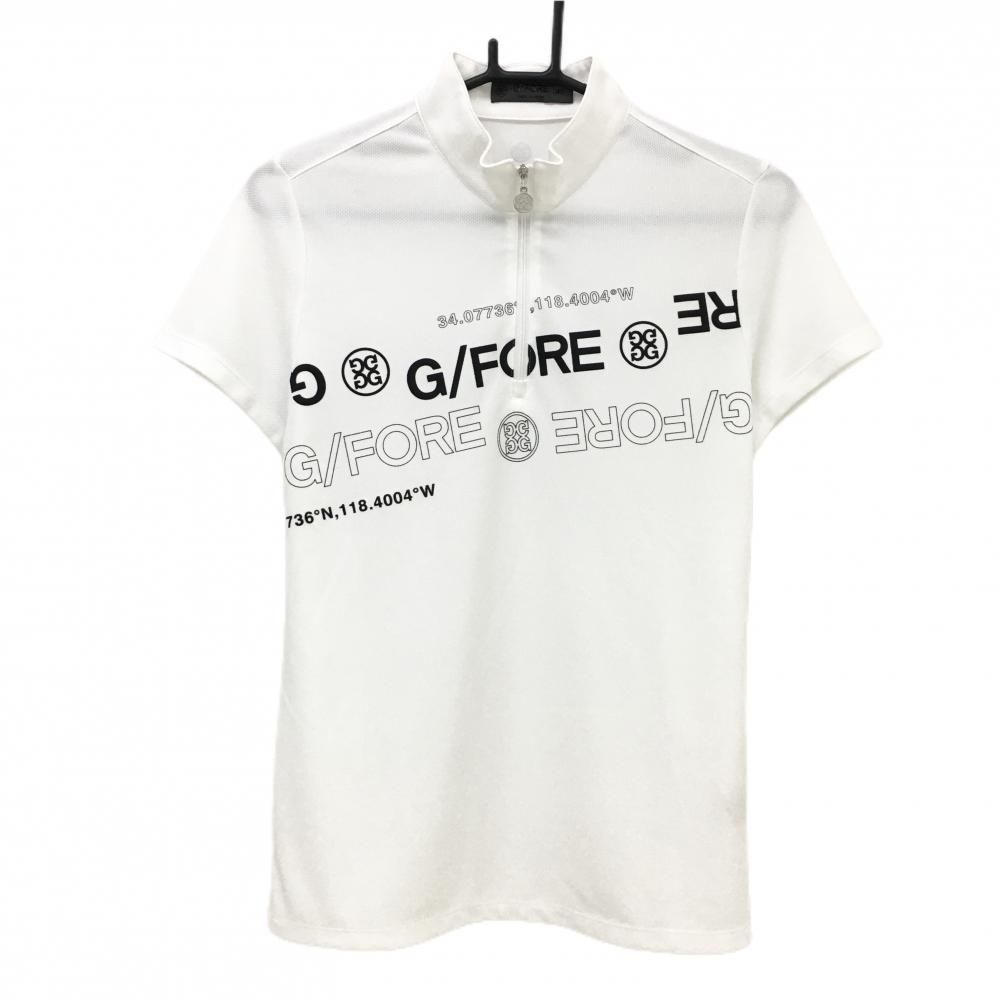 g/fore新作 ジーフォア ゴルフ ウェア レディース 半袖 セーター ブルー ストライプショートスリーブセーター / G/FORE（ジーフォア）の