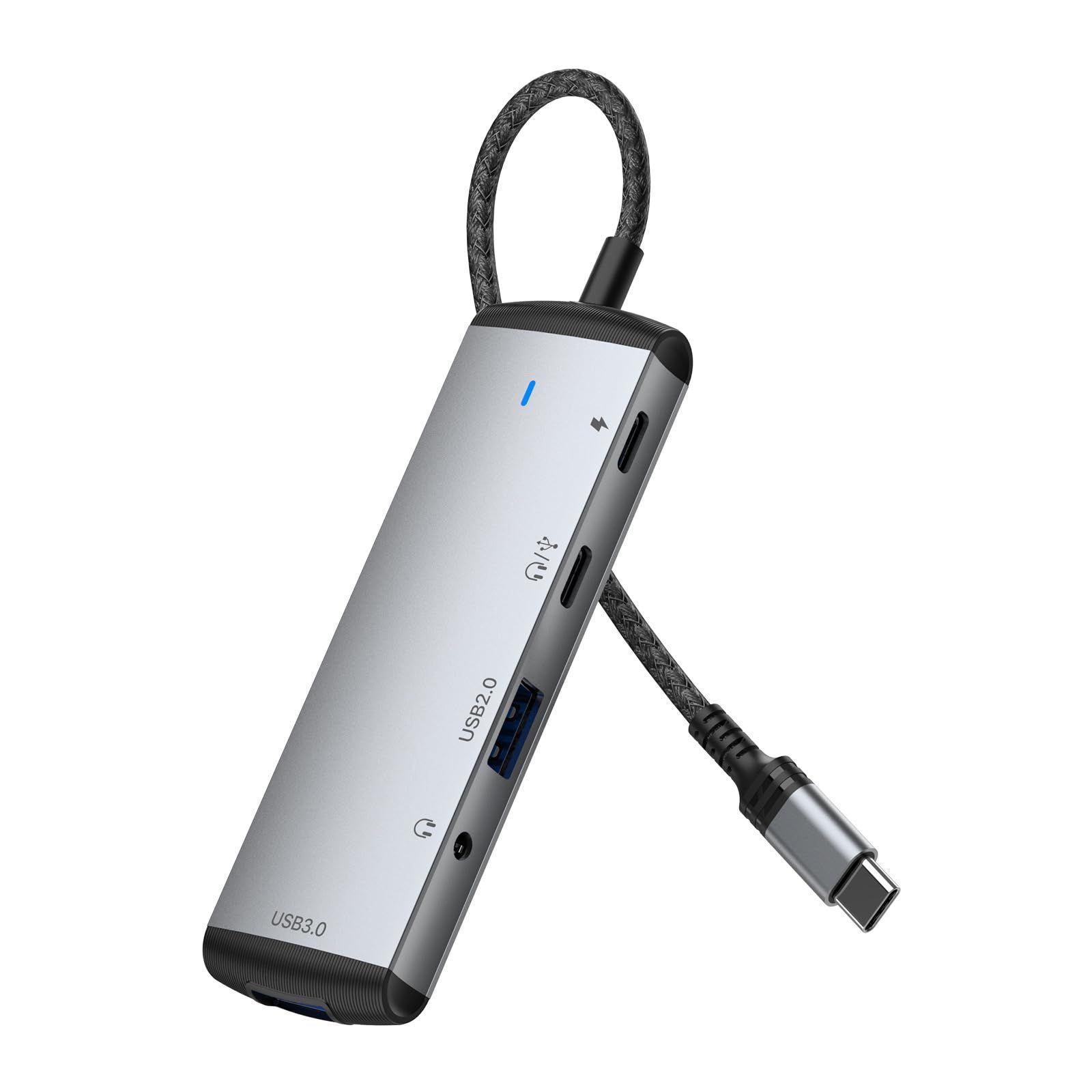USB C 1 ハブ タイプCイヤホン変換ケーブル【タイプC to in 3.5mmイヤホンジャック変換アダプタ、PD 60W 急速充電ポート、USB3.0拡張ポート、USB 2.0拡張ポート、Type 5 C OTG 高速データ転送ポート変換