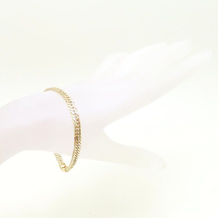 喜平ブレスレット K18YG イエローゴールド 6面 ダブル 18cm 11.6g メンズ 129174 FJ