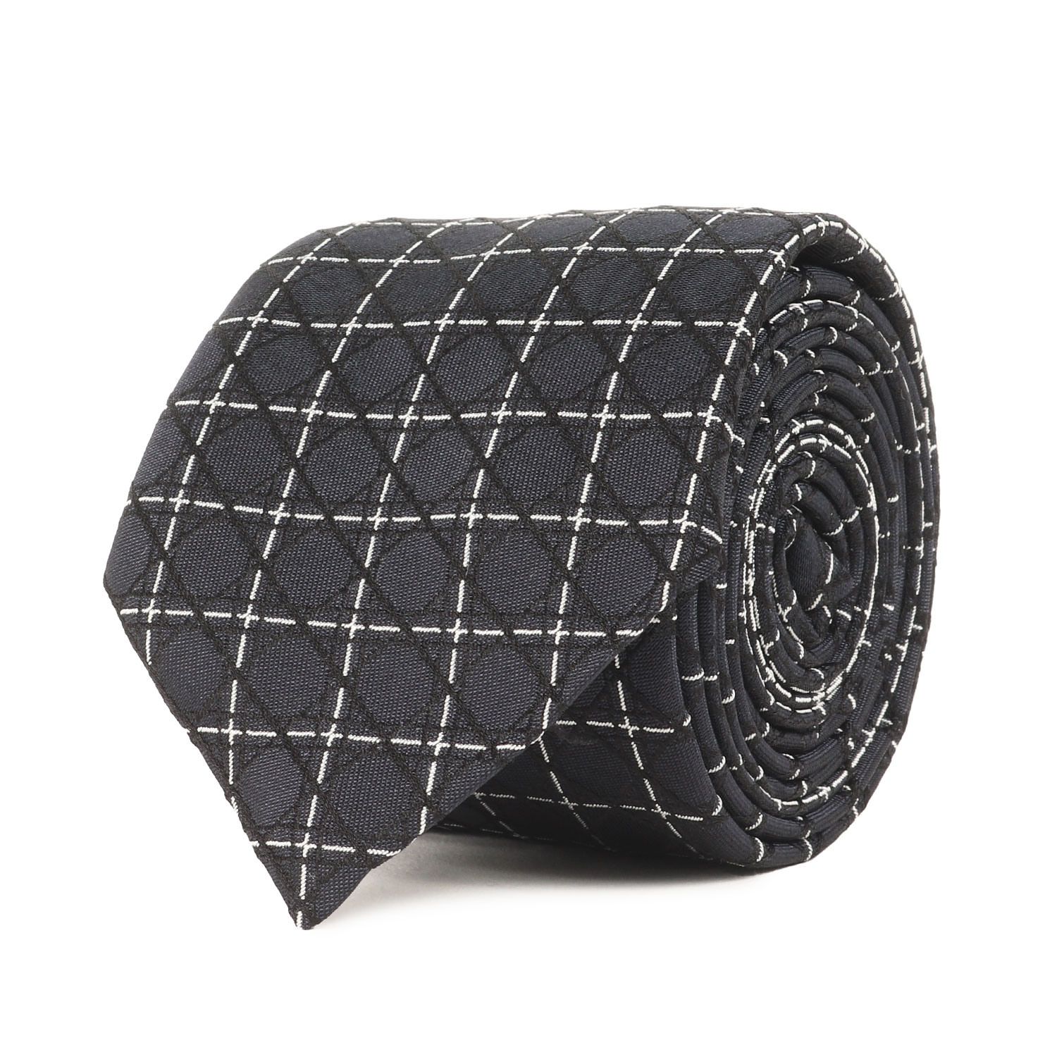 Dior HOMME ディオールオム ネクタイ | 23SS チェック バイアス シルク ネクタイ | イタリア製 | 31C1047B0771 | ネイビー 紺 | ブランド ファッション アイテム 小物 メンズ