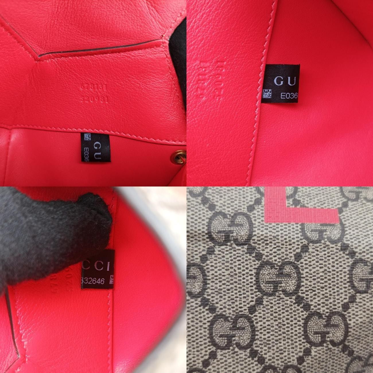 グッチGucciハートブラウンPVCコーティングキャンバス678131E036832646